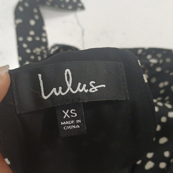 Lulu's Black and White Polka Dot Jumpsuit with Halter Top SzXS gentle Used - Picture 7 of 8